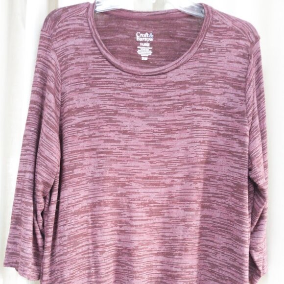 🆓Croft and Barrow Scoop Neck 3/4 Length Sleeved Tee - Picture 1 of 7